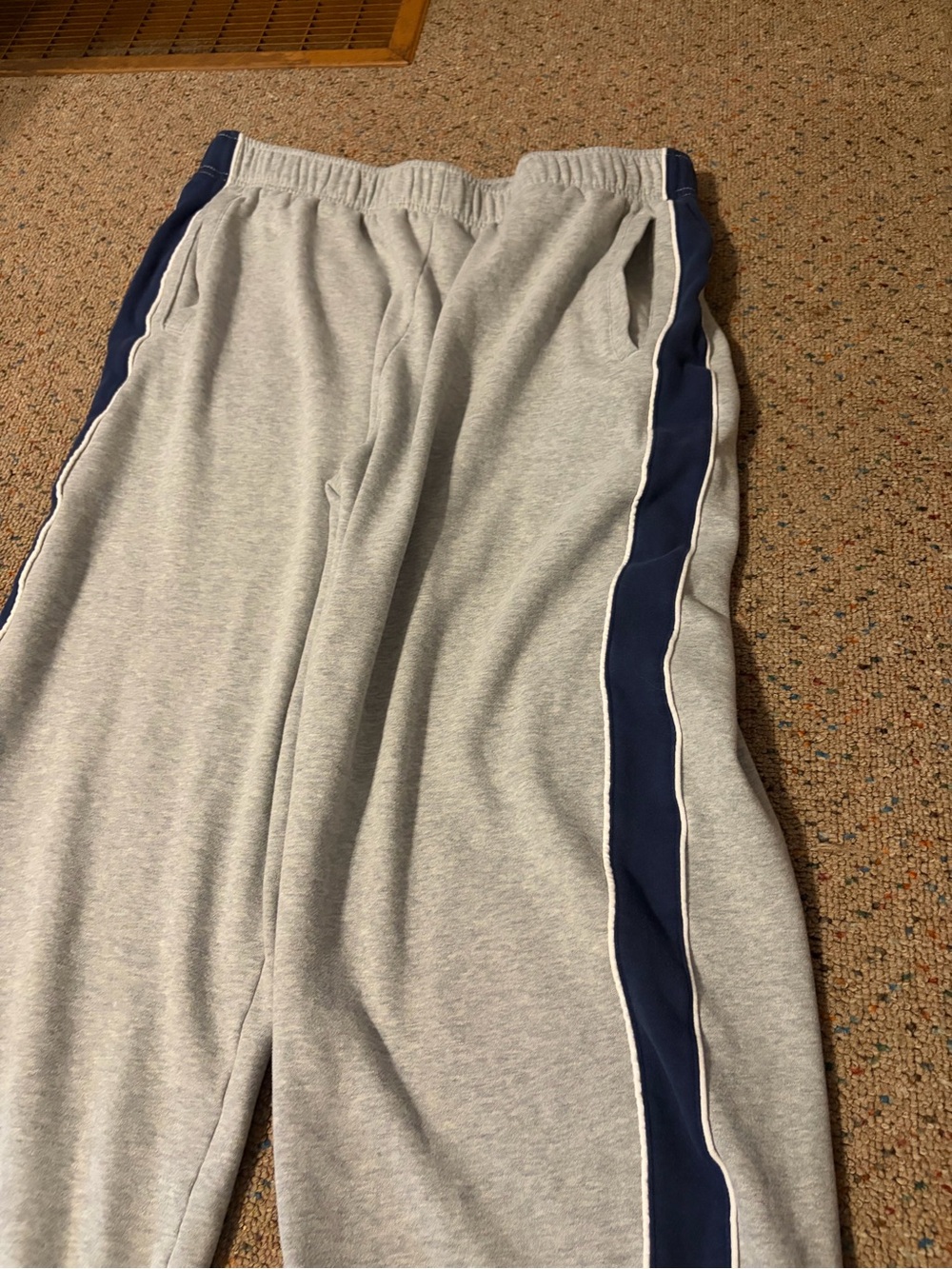 Aeropostale Grey Sweatpants with Navy Side Stripe - Picture 2 of 5